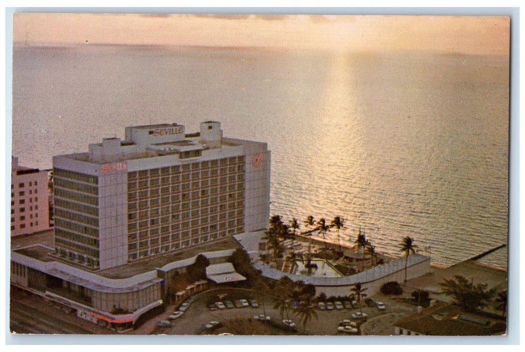 c1960s Seville Exterior Aerial View Miami Beach Florida FL Unposted Postcard