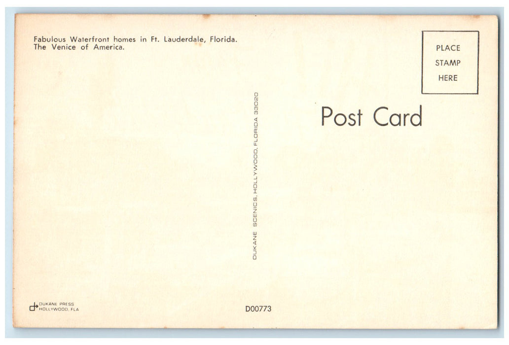 c1960s Hi From Fort Lauderdale Florida FL Unposted Waterfront Homes Postcard