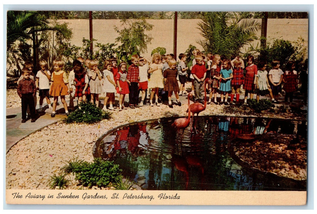 c1960s The Aviary In Sunken Gardens Children St. Petersburg Florida FL Postcard