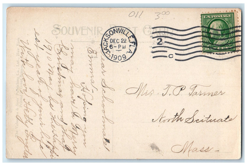 1909 St. John's Episcopal Church Exterior Scene Jacksonville Florida FL Postcard
