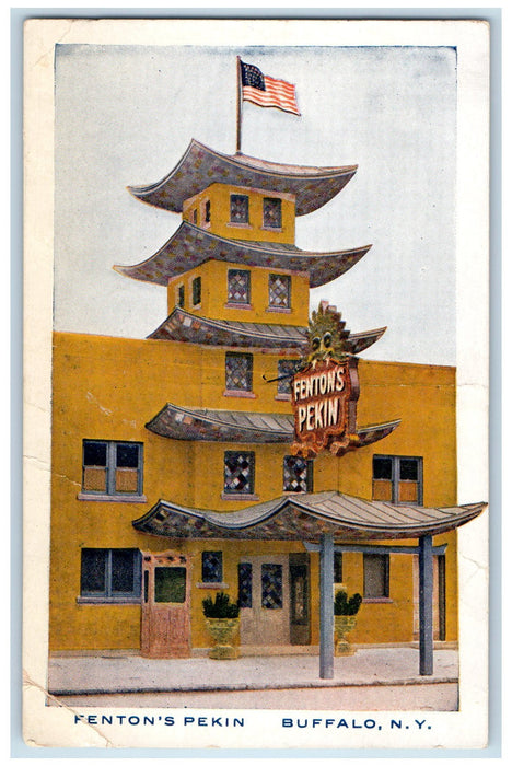 c1960s Penton's Pekin Restaurant Interior American-Chinese Buffalo NY Postcard