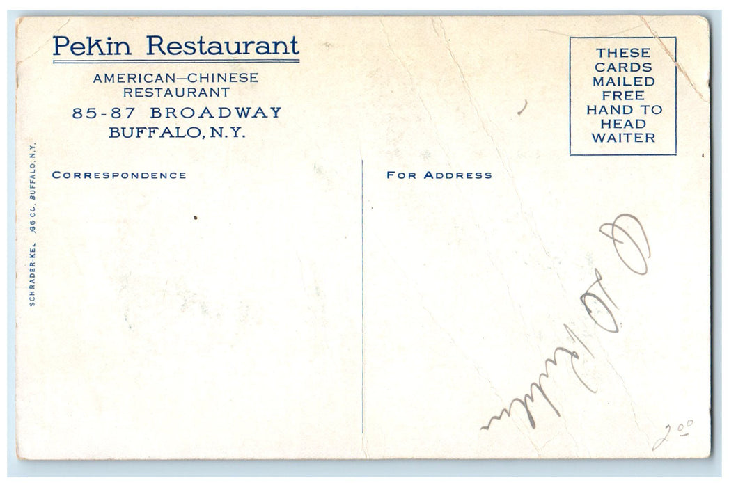 c1960s Penton's Pekin Restaurant Interior American-Chinese Buffalo NY Postcard