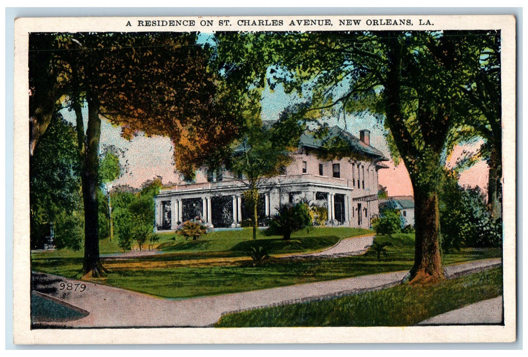 c1940s Residence On St. Charles Avenue Scene New Orleans Louisiana LA Postcard