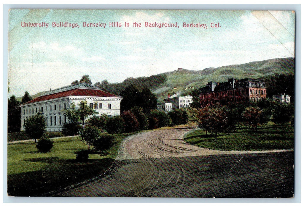 c1940's University Buildings Berkeley Hills In Background Berkeley CA Postcard