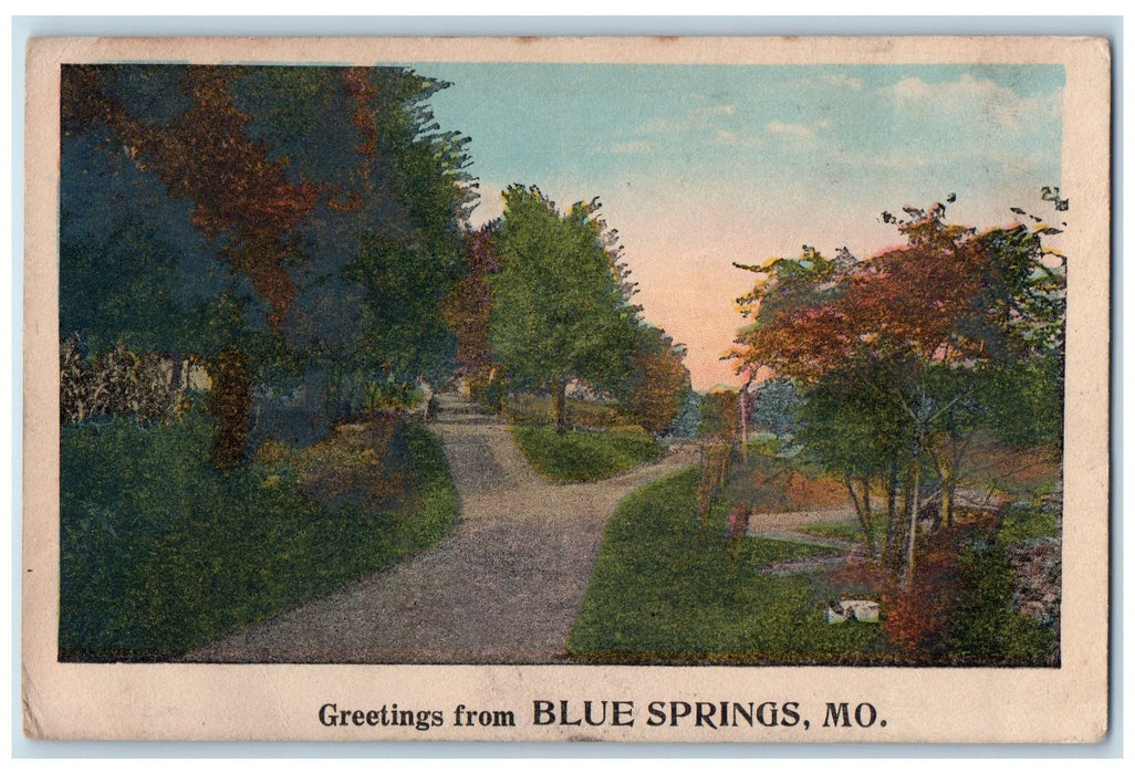 c1920s Greetings From Blue Springs Trees Missouri MO Unposted Vintage Postcard