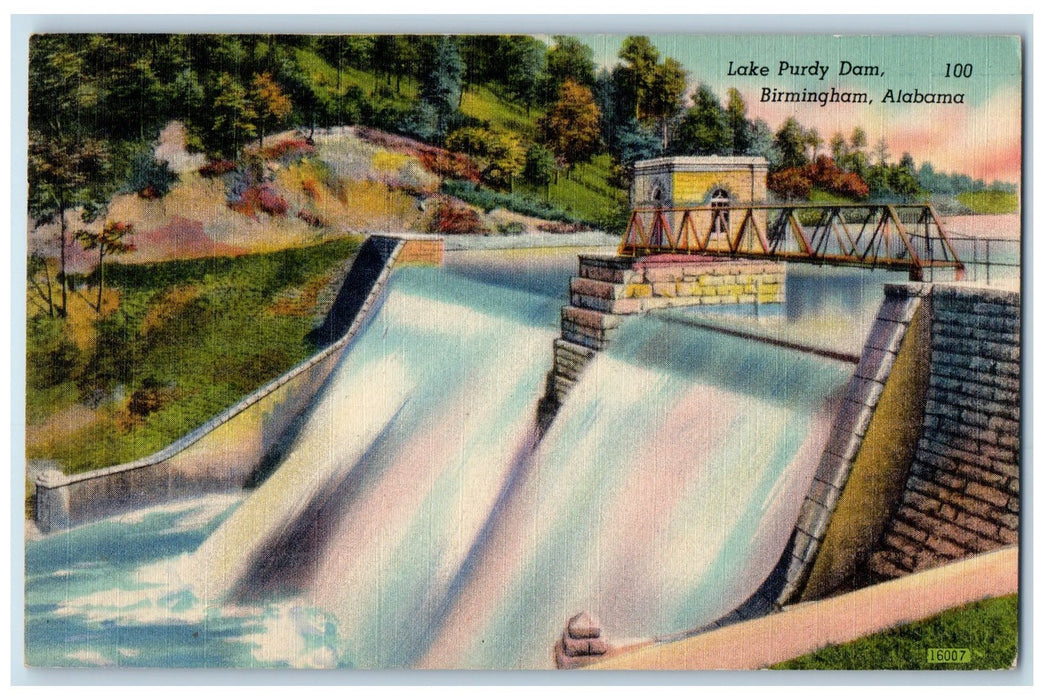 c1920's Lake Purdy Dam Water Works Distribution Birmingham Alabama AL Postcard