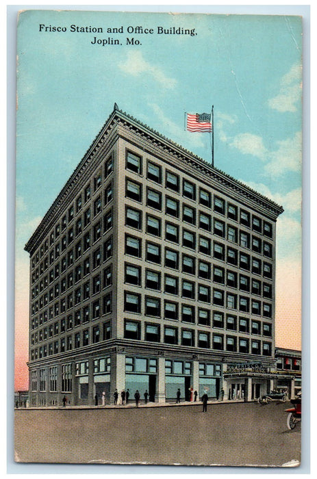 1914 Frisco Station And Office Building Scene Joplin Missouri MO Posted Postcard