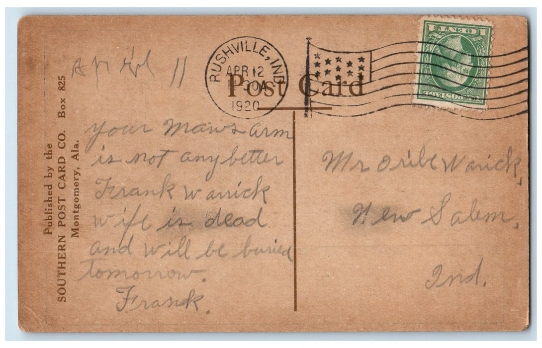 1920 Yes Am having A Great Time Cutting Woods Comic Tent Montgomery AL Postcard