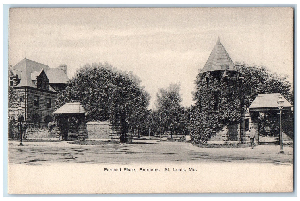 c1905s Portland Place Entrance Exterior St. Louis Missouri MO Unposted Postcard