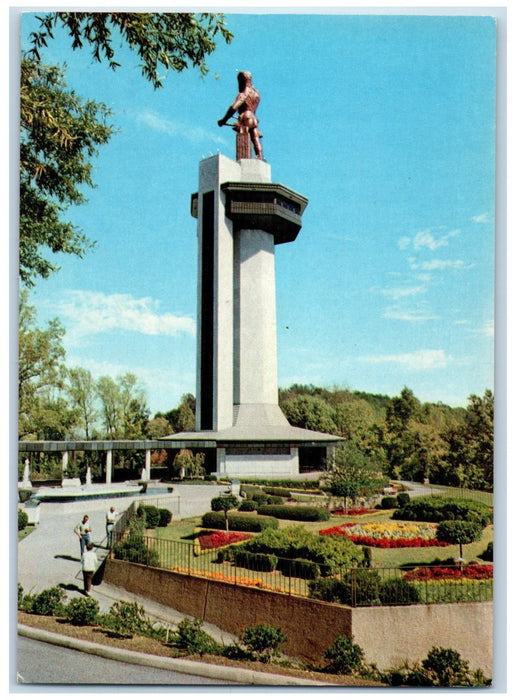 c1950 Vulcan Atop Red Mountain Statue 2nd Largest Birmingham Alabama AL Postcard