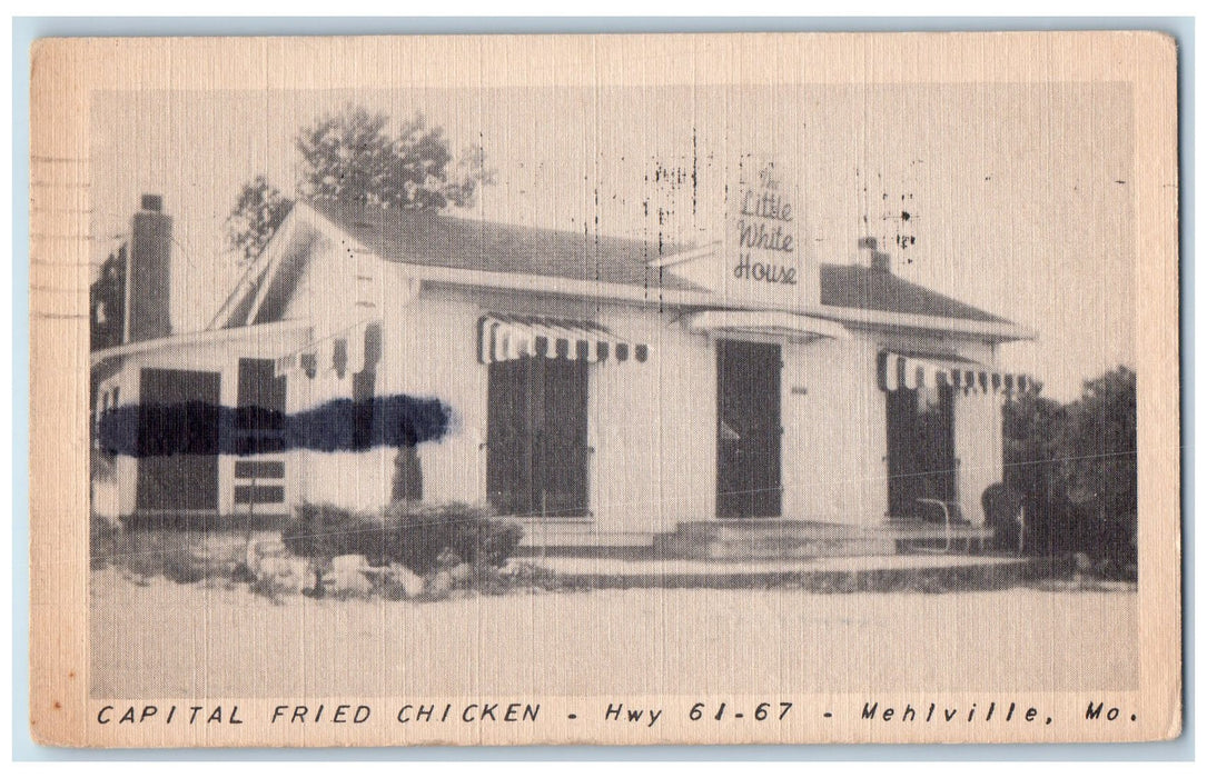 1949 Capital Fried Chicken Exterior Scene Roadside Melville Missouri MO Postcard