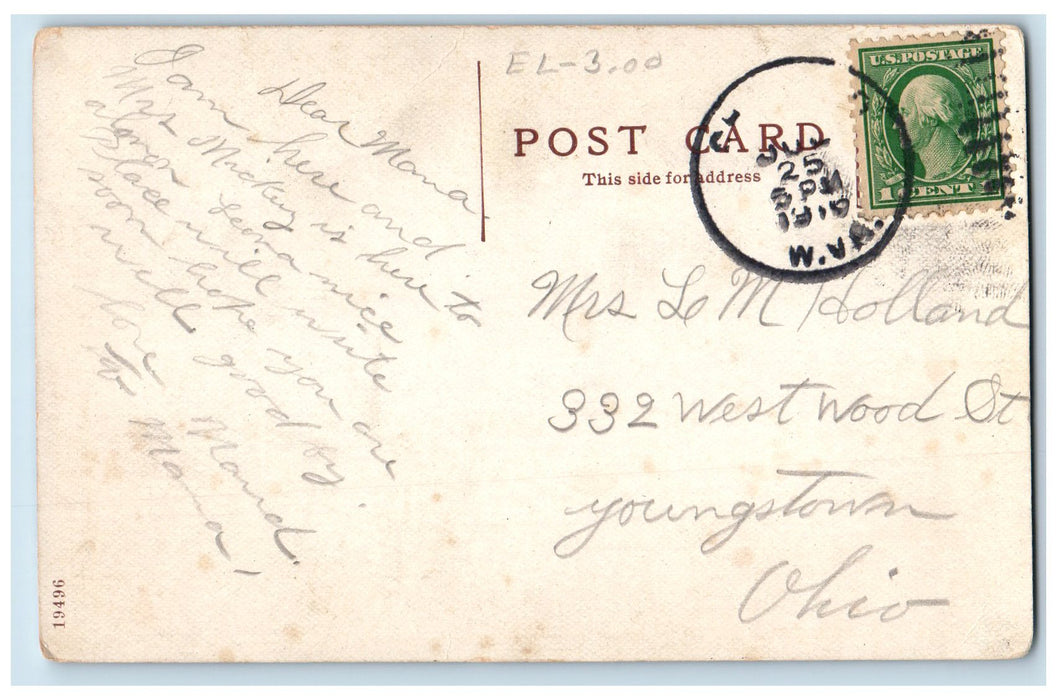 1916 Scenic Rustic Railway Tourists Grove Rocksprings Park Chester WV Postcard