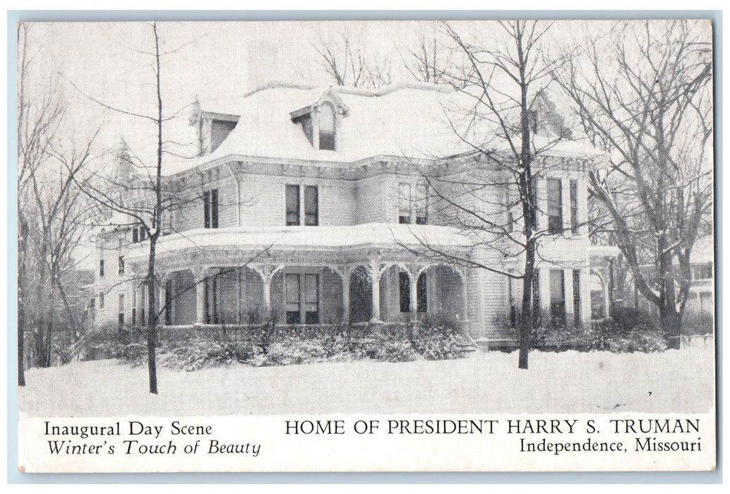 c1960's Home Of President Harry S. Truman Independence MO Snow-Capped Postcard