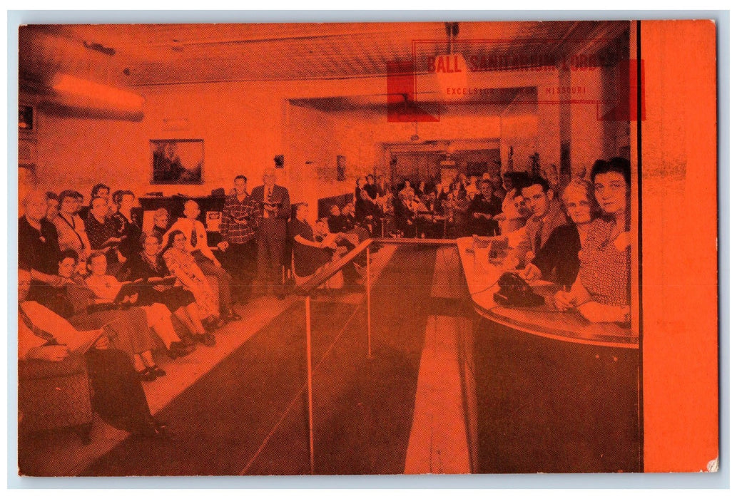 c1960's The Ball Health School Recreation Lobby Excelsior Springs MO Postcard