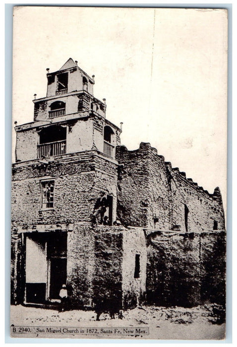 c1940 San Miguel Church In 1872 Building Oldest Santa Fe New Mexico NM Postcard