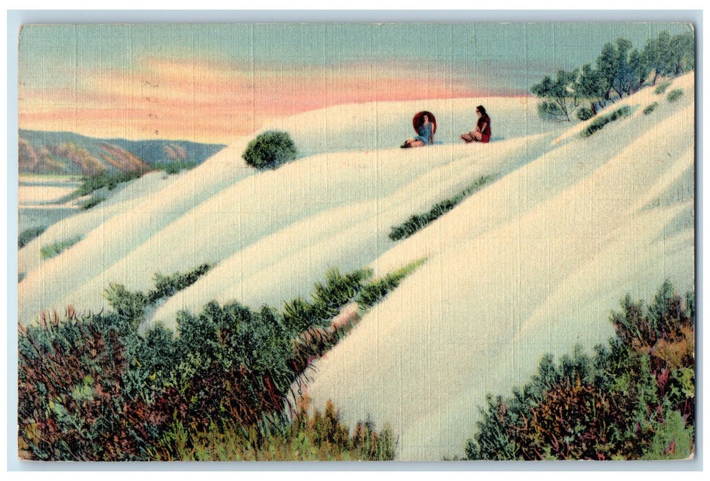 1941 The Great White Sands Two Ladies Grove Alamogordo New Mexico NM Postcard