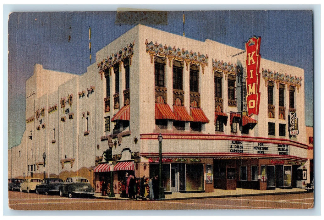 1953 Kimo Theater Building Classic Car View Albuquerque New Mexico NM Postcard