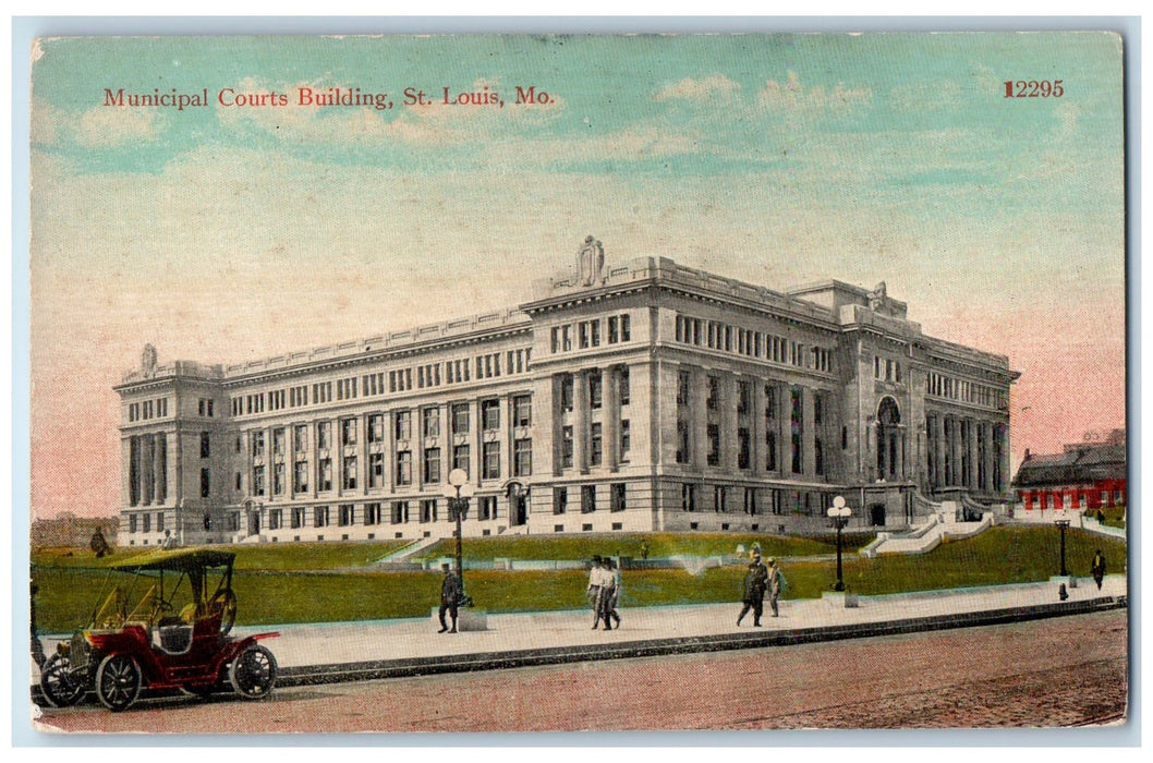 c1940s Municipal Courts Building Scene St. Louis Missouri MO Unposted Postcard