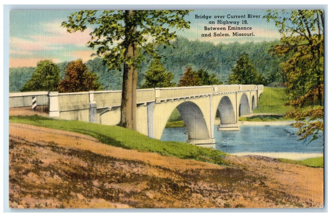 c1940s Bridge Over Current River Between Eminence And Salem Missouri MO Postcard