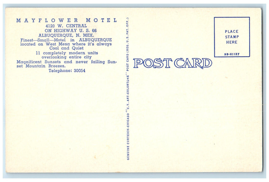 c1940's Mayflower Motel Restaurant Building Albuquerque New Mexico NM Postcard