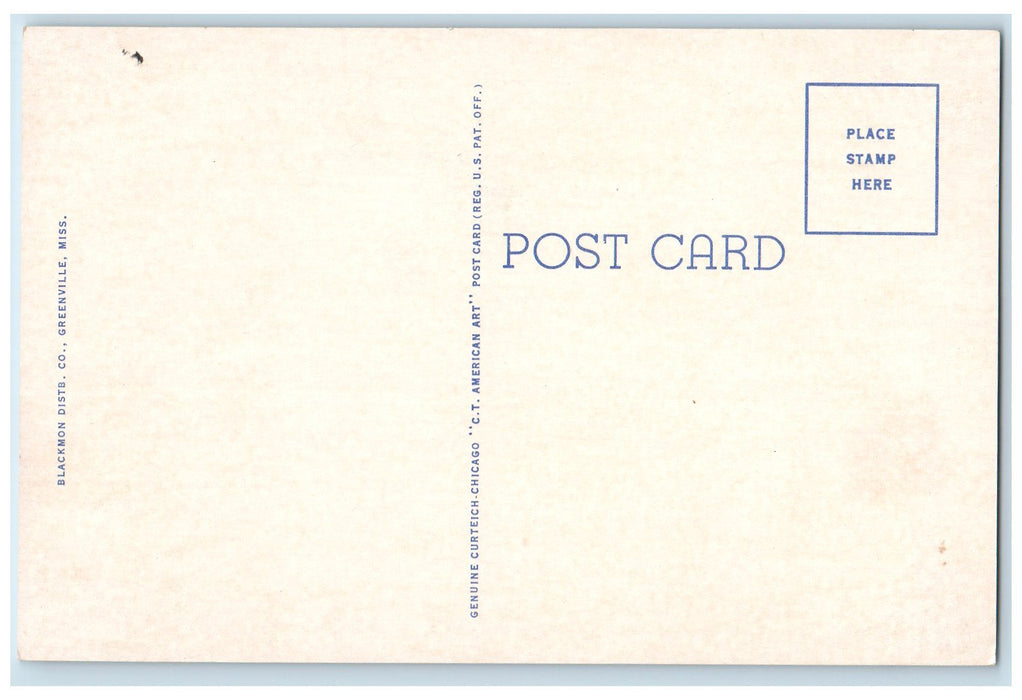 c1940's Municipal Docks Steamships Greenville Mississippi MS Unposted Postcard