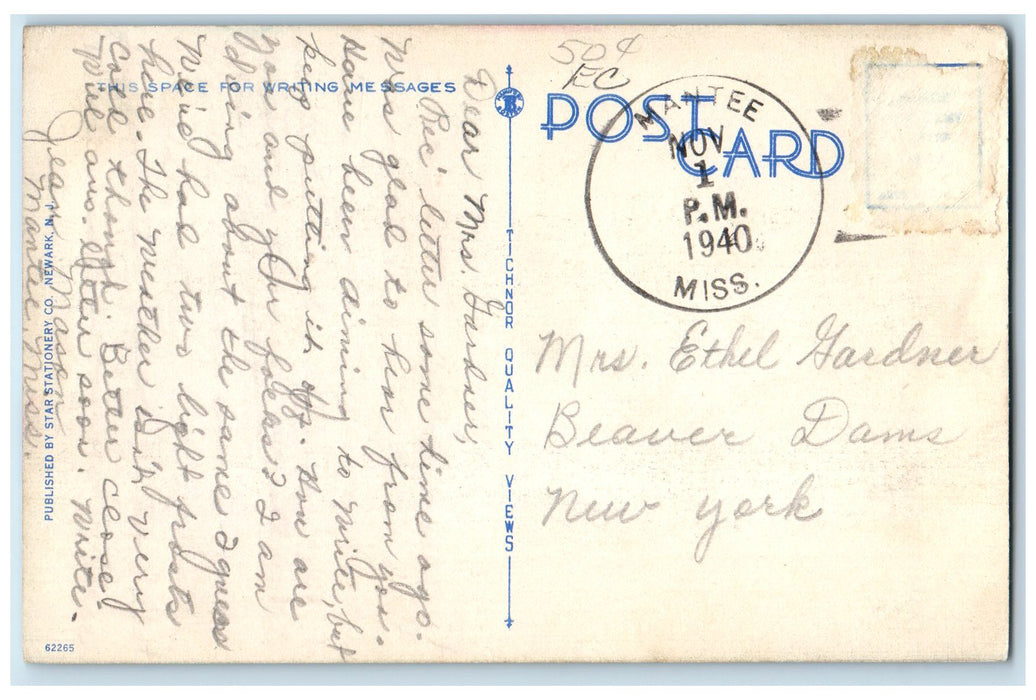 1940 High School Building Campus Baeurle Field Paterson New Jersey NJ Postcard