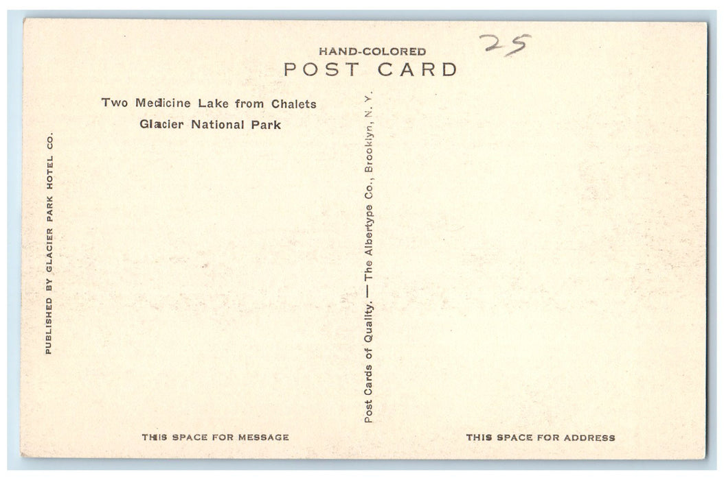 c1960s Two Medicine Lake From Chalets Glacier County Montana MT Snow Postcard