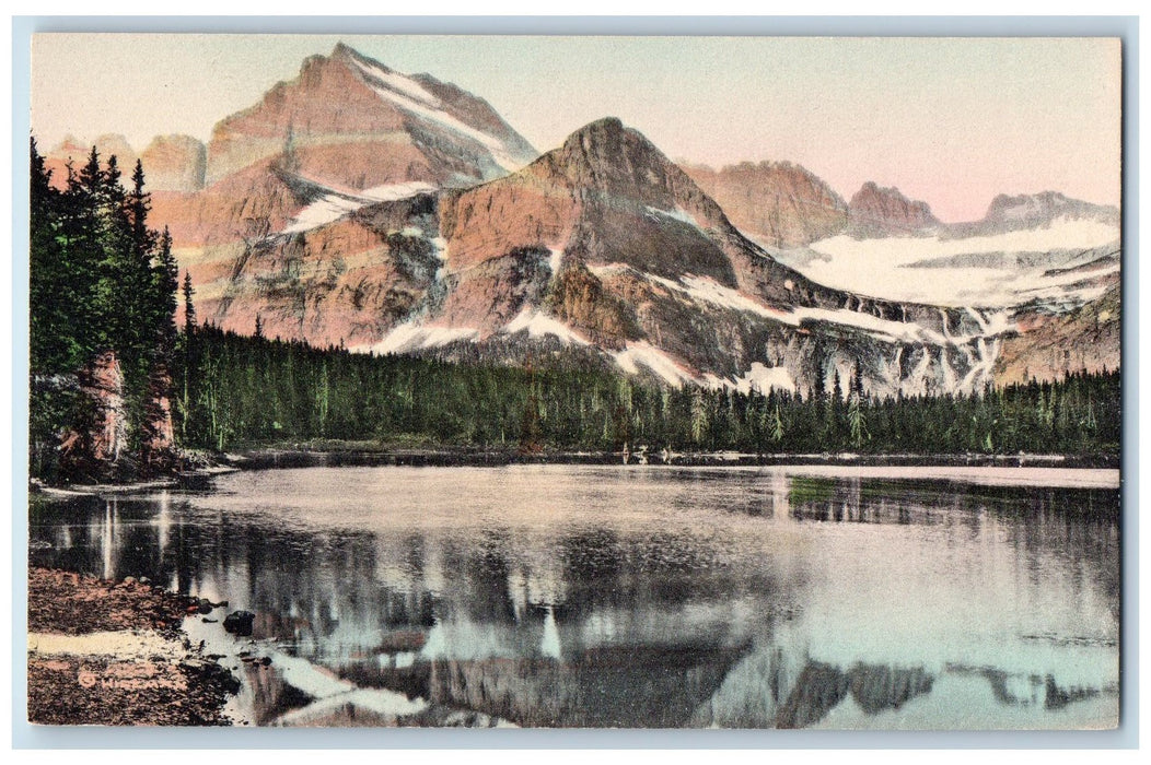 c1960s Josephine Lake And Gould Mountain Glacier County Montana MT Tree Postcard