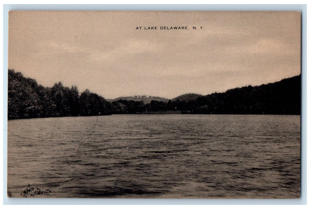 c1950 At Lake Mountains Groves Buildings Delaware New York NY Unposted Postcard