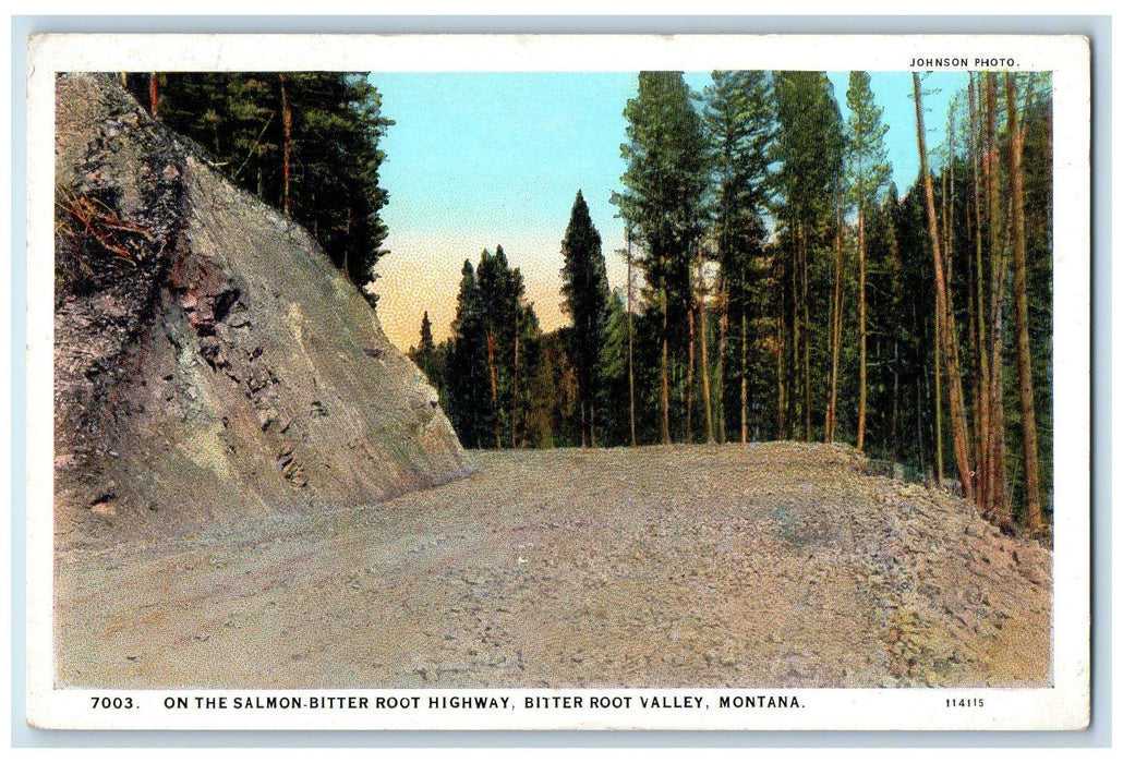 c1940's On The Salmon Bitter Root Highway Bitter Root Valley Montana MT Postcard