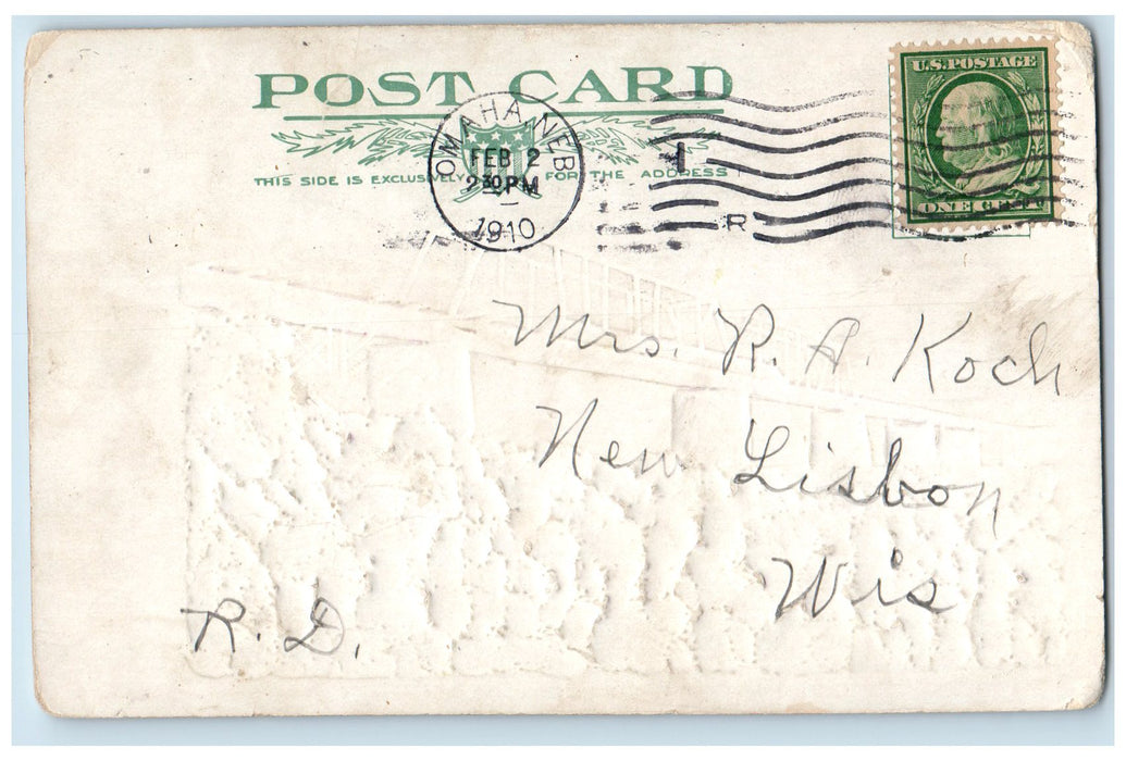 1910 Missouri River Bridge Tree Scene Omaha Nebraska NE Posted Embossed Postcard