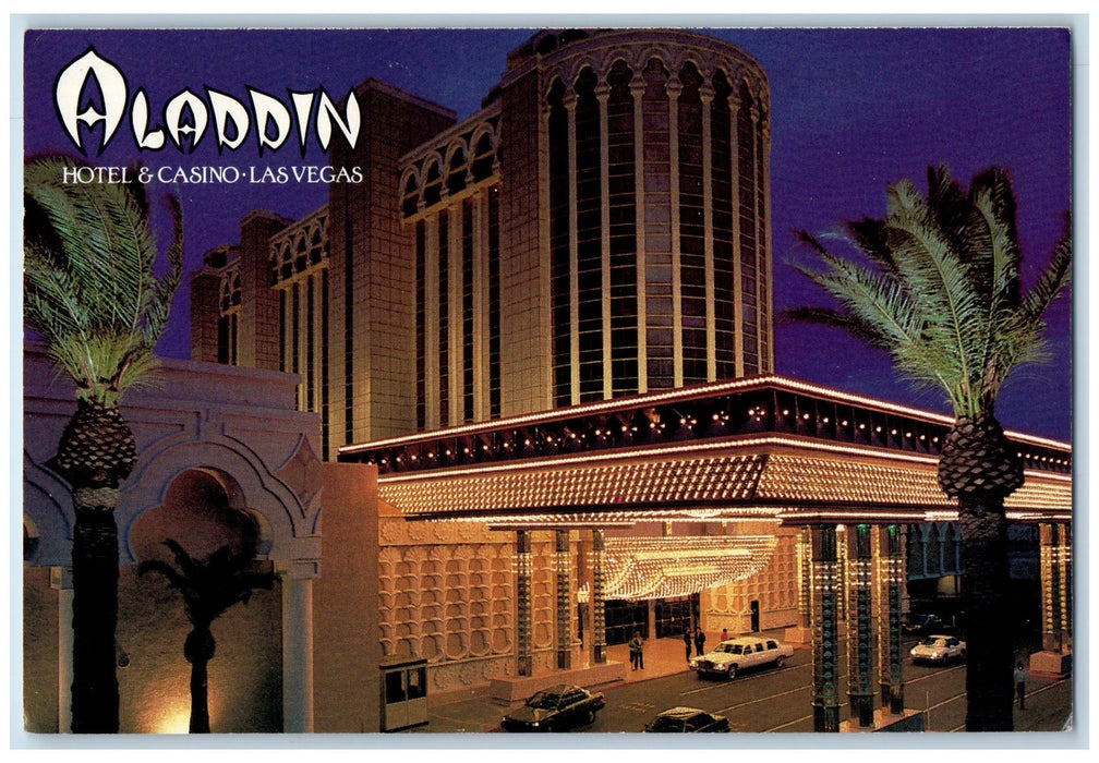 c1960's Aladdin Hotel And Casino Exterior View Las Vegas Nevada NV Cars Postcard