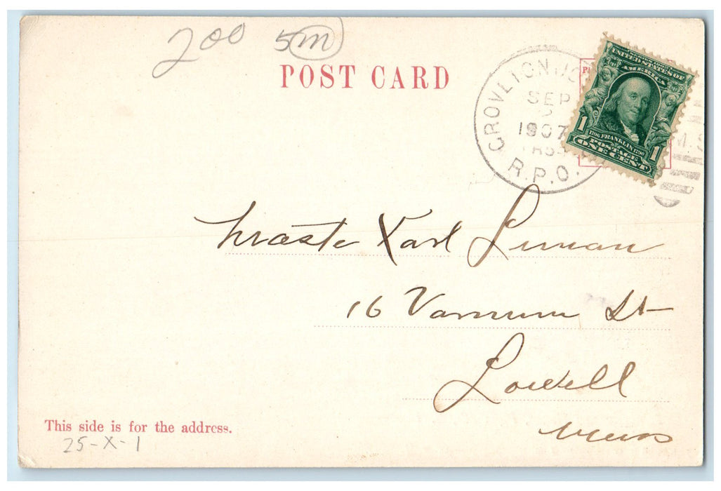 1907 Pumigewasset House Exterior Plymouth New Hampshire NH Posted Trees Postcard