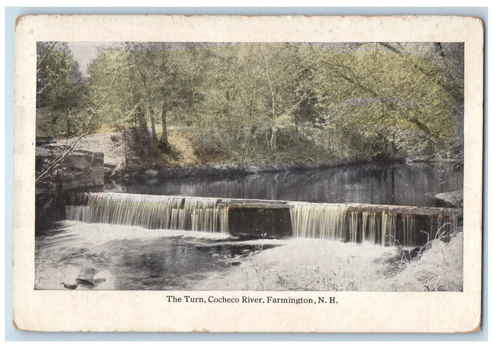 1940 The Turn Cocheco River Farmington New Hampshire NH Posted Vintage Postcard