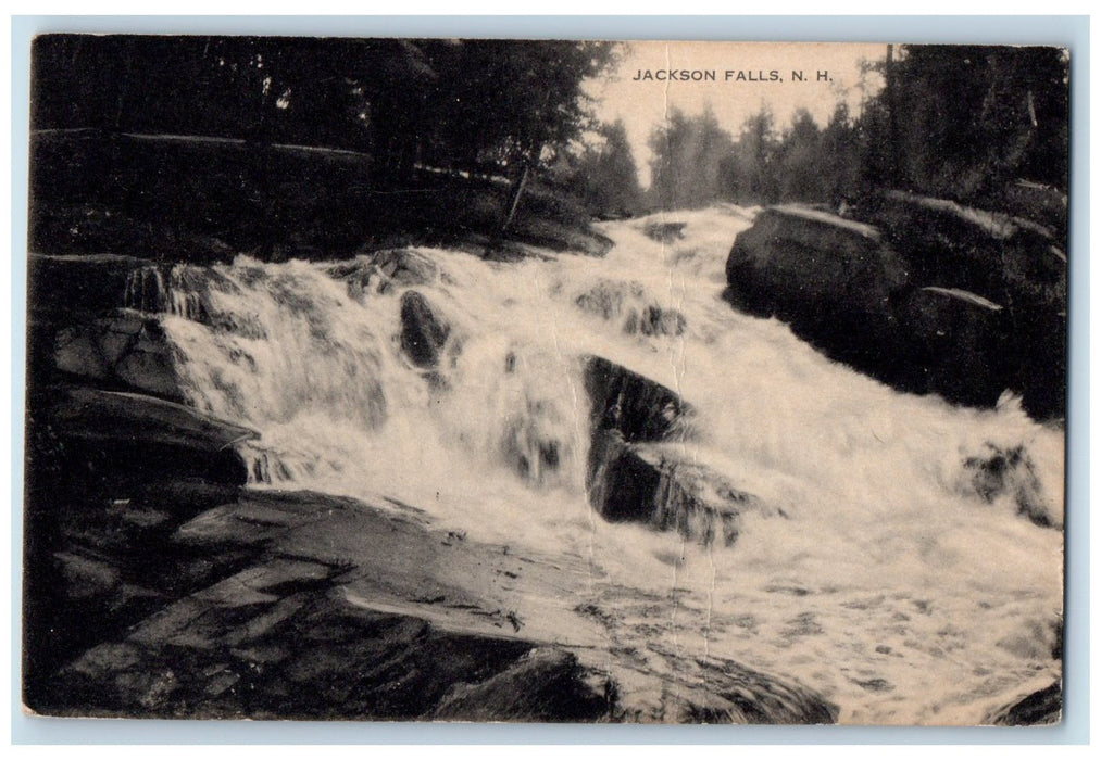 c1940s Jackson Falls Rocks Tree Scene New Hampshire NH Unposted Vintage Postcard