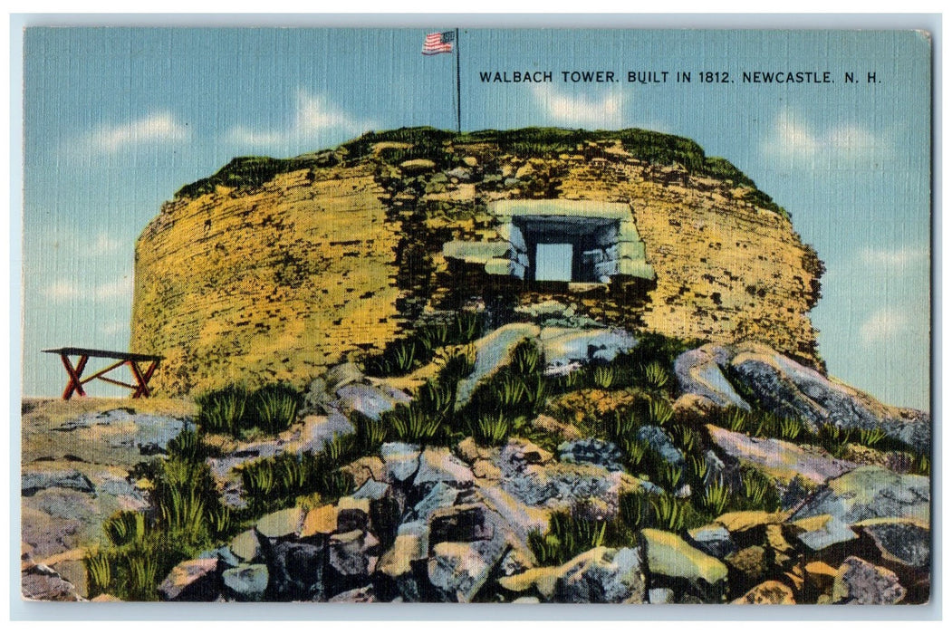 c1940s Walbach Tower Built In 1812 Newcastle New Hampshire NH Unposted Postcard