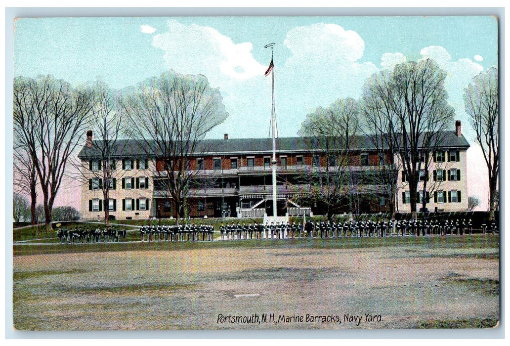 c1920's Marine Barracks Navy Yard Landscape Portsmouth NH Unposted Tree Postcard