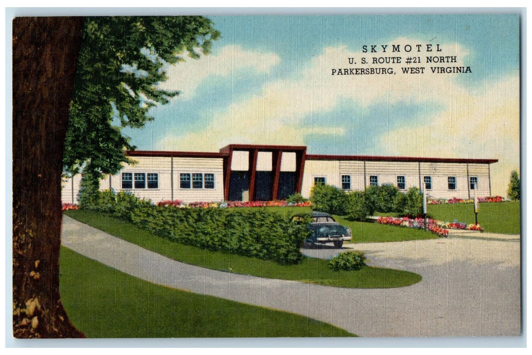 c1960s Sky Motel Exterior Roadside North Parkesburg West Virginia VA Postcard