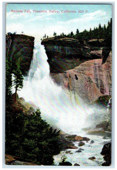 1909 Nevada Fall Scene Yosemite Valley California CA Posted Vintage Postcard