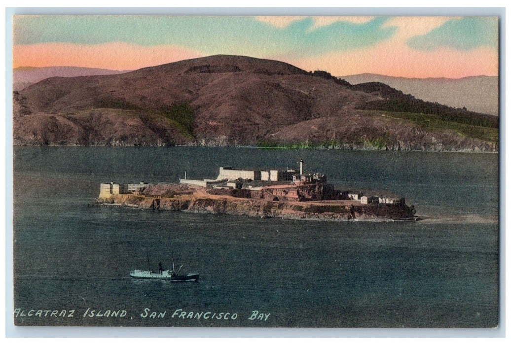 c1940s Alcatraz Island Boat San Francisco Bay California CA Unposted Postcard