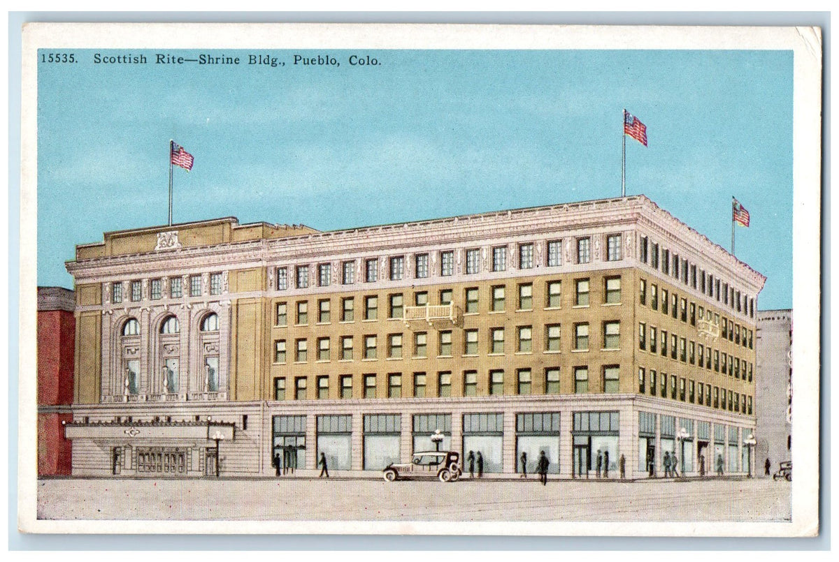 c1920s Scottish Rite Shrine Building Scene Pueblo Colorado CO Unposted ...