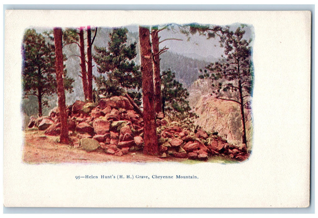 c1960s Helen Hunt's Grave Cheyenne Mountain Colorado CO Unposted Trees Postcard
