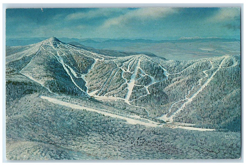 1975 Killington Ski Resort Snow Scene Killington Vermont VT Posted Sky Postcard