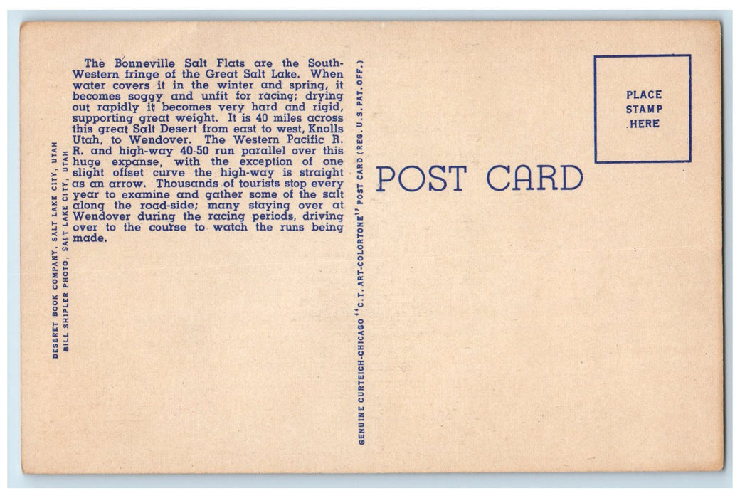 c1940s Looking East Towards Salt Lake City Utah UT Unposted Vintage Postcard