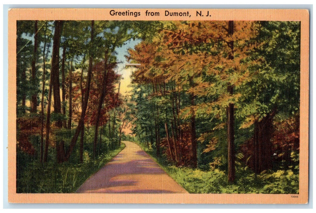 1952 Greetings From Dumont  New Jersey NJ Posted Vintage Postcard