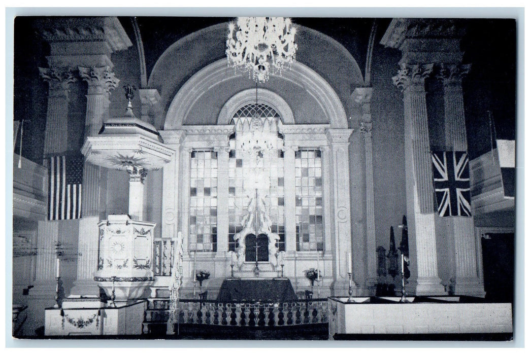 c1960s St. Paul's Chapel Trinity Parish Interior Scene NYC New York NY Postcard