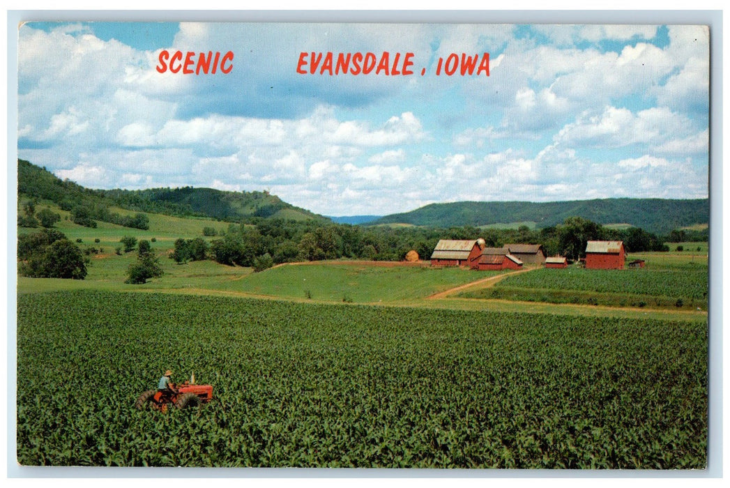 c1960s Scenic Lush Farm Land Houses Evansdale Iowa IA Unposted Vintage Postcard