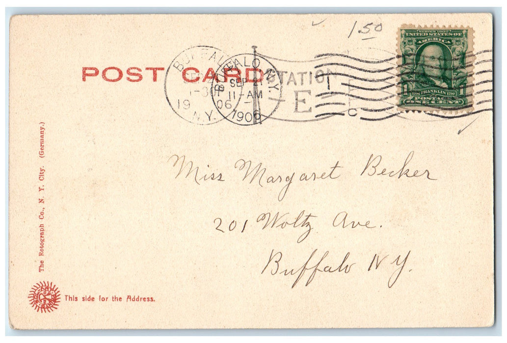 1906 The Castle Inn Hotel Restaurant Dirt Road View Buffalo New York NY Postcard