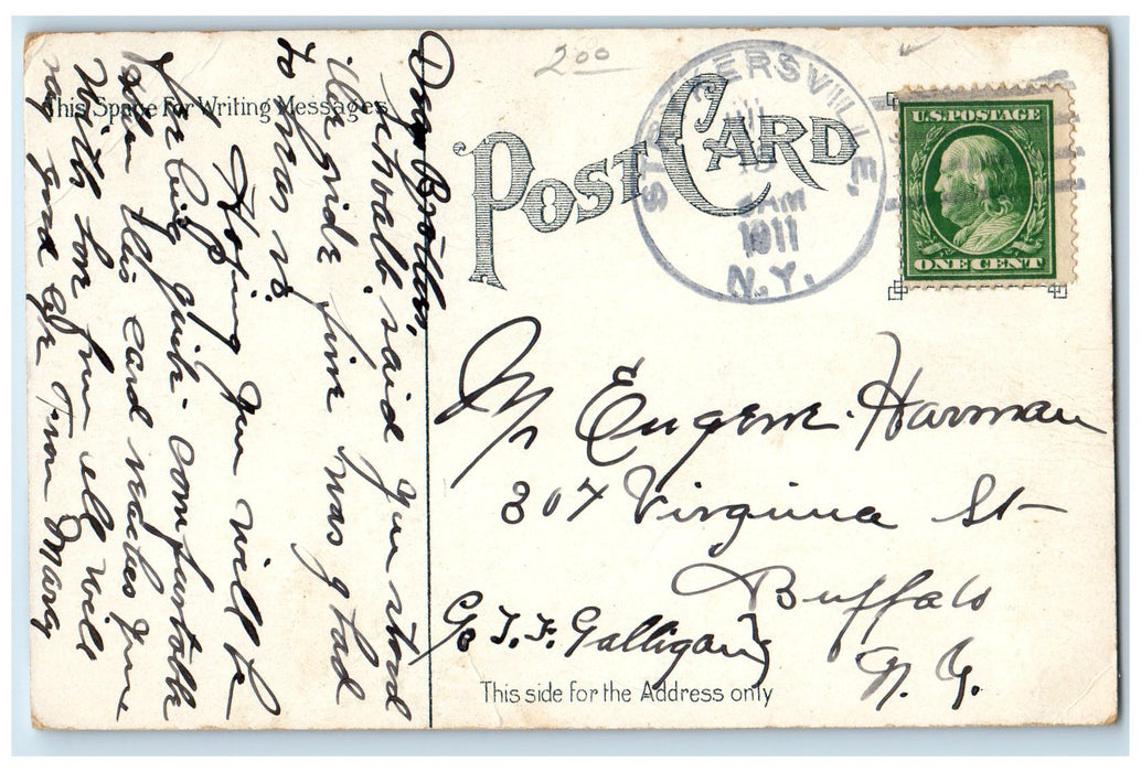 1911 Niagara Hotel Building Restaurant Entrance Buffalo New York NY Postcard