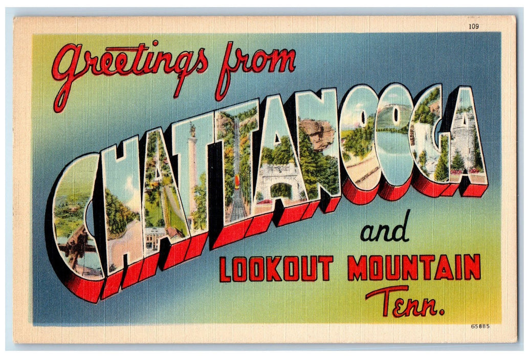 1949 Greetings From Chattanooga And Lookout Mountain Tennessee TE Trees Postcard